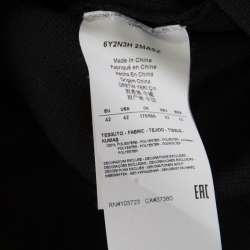 Pre Owned Emporio Armani Black Knit Contrast Top Stitch Detail Mini Skirt M