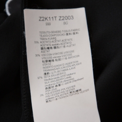 Pre Owned Emporio Armani Black Floral Applique Neck Detail Sleeveless Blouse L