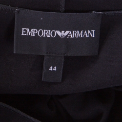 Pre Owned Emporio Armani Black V-Neck Long Sleeve Top M
