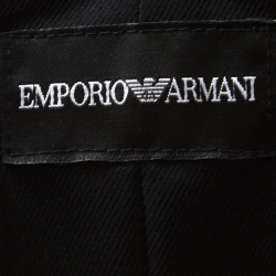 Pre Owned Emporio Armani Black Wool Blend Show Button Detail Waist Coat S