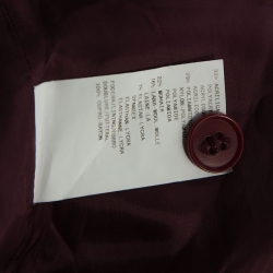 Pre Owned Emporio Armani Beige & Maroon Plaid Mohair Mandarin Buttoned Jacket S