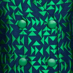 Pre Owned Emporio Armani Bicolor Jacquard Long Sleeve Shift Dress M