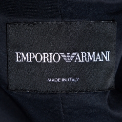 Pre Owned Emporio Armani Navy Blue Crepe Zip Front Jacket XS