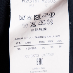 Pre Owned Emporio Armani Navy Blue Crepe Zip Front Jacket XS