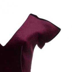 Pre Owned Emporio Armani Crimson Neoprene Velvet Structured Gown S