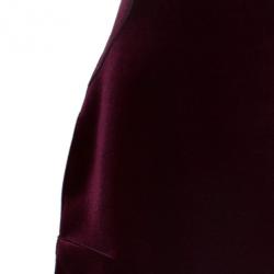 Pre Owned Emporio Armani Crimson Neoprene Velvet Structured Gown S