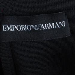 Pre Owned Emporio Armani Crimson Neoprene Velvet Structured Gown S