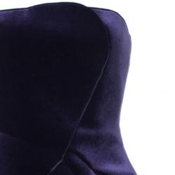 Pre Owned Emporio Armani Purple Neoprene Velvet Cocktail Gown S