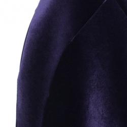 Pre Owned Emporio Armani Purple Neoprene Velvet Cocktail Gown S