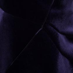 Pre Owned Emporio Armani Purple Neoprene Velvet Cocktail Gown S