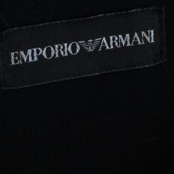 Pre Owned Emporio Armani Purple Neoprene Velvet Cocktail Gown S