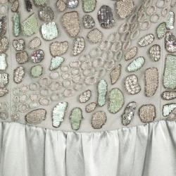 Pre Owned Emporio Armani Silver Dress with Detail M