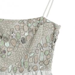 Pre Owned Emporio Armani Silver Dress with Detail M