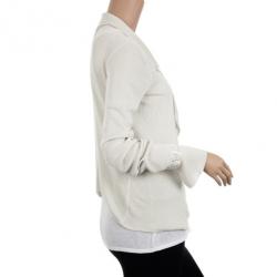 Pre Owned Emporio Armani Beige Draped Cardigan M
