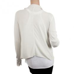 Pre Owned Emporio Armani Beige Draped Cardigan M