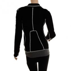 Pre Owned Emporio Armani Black Cardigan with White Trim S