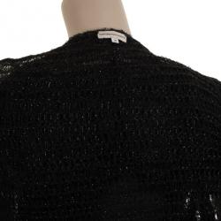 Pre Owned Emporio Armani Black Ruffled Sweater S