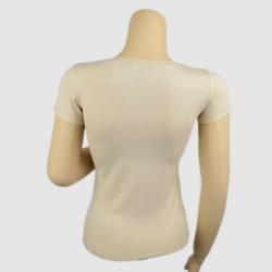 Pre Owned Emporio Armani Beige Pocket T-Shirt with Bow