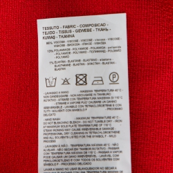 Pre Owned Emporio Armani Red Knit Puff Sleeve Mini Dress S