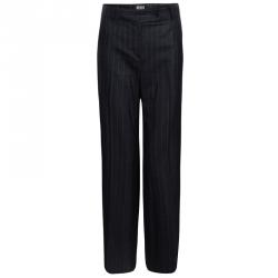 Pre Owned Emporio Armani Grey Striped Pant Suit S