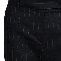 Pre Owned Emporio Armani Grey Striped Pant Suit S