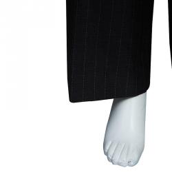 Pre Owned Emporio Armani Grey Striped Pant Suit S