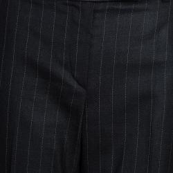 Pre Owned Emporio Armani Grey Striped Pant Suit S