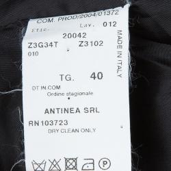 Pre Owned Emporio Armani Grey Striped Pant Suit S