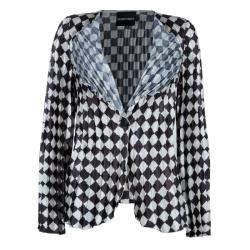 Pre Owned Emporio Armani Black and White Checked Blazer and Pants Set S/M