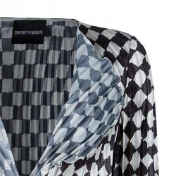 Pre Owned Emporio Armani Black and White Checked Blazer and Pants Set S/M