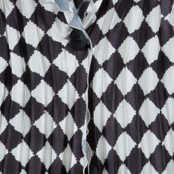 Pre Owned Emporio Armani Black and White Checked Blazer and Pants Set S/M