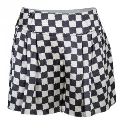 Pre Owned Emporio Armani Black and White Checked Blazer and Pants Set S/M