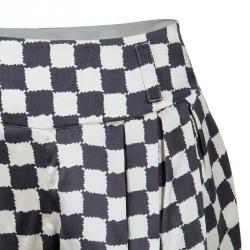 Pre Owned Emporio Armani Black and White Checked Blazer and Pants Set S/M