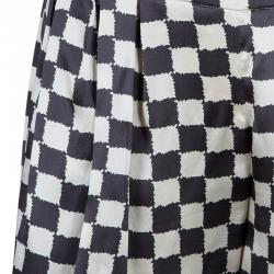 Pre Owned Emporio Armani Black and White Checked Blazer and Pants Set S/M