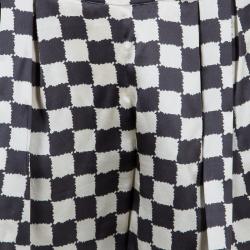 Pre Owned Emporio Armani Black and White Checked Blazer and Pants Set S/M