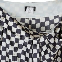 Pre Owned Emporio Armani Black and White Checked Blazer and Pants Set S/M