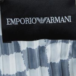 Pre Owned Emporio Armani Black and White Checked Blazer and Pants Set S/M