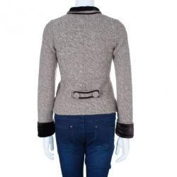 Pre Owned Emporio Armani Off-White Wool Button Down Jacket M