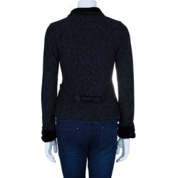 Pre Owned Emporio Armani Charcoal Wool Button Down Jacket S