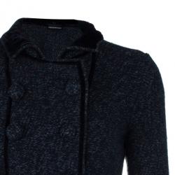 Pre Owned Emporio Armani Charcoal Wool Button Down Jacket S