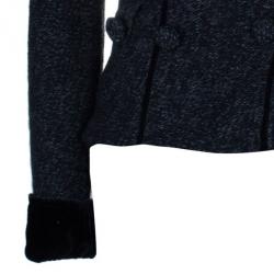 Pre Owned Emporio Armani Charcoal Wool Button Down Jacket S