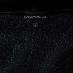 Pre Owned Emporio Armani Charcoal Wool Button Down Jacket S