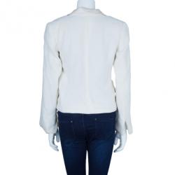 Pre Owned Emporio Armani White Pocket Detailed Blazer S