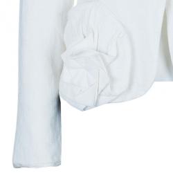 Pre Owned Emporio Armani White Pocket Detailed Blazer S