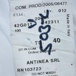 Pre Owned Emporio Armani White Pocket Detailed Blazer S