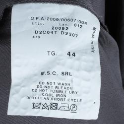 Pre Owned Emporio Armani Grey Silk Collared Shirt M