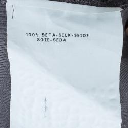 Pre Owned Emporio Armani Grey Silk Collared Shirt M