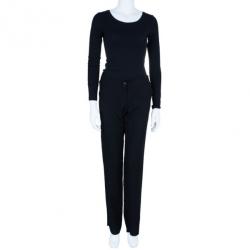 Pre Owned Emporio Armani Black Formal Trousers M