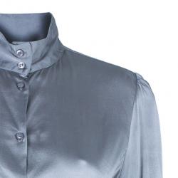 Pre Owned Emporio Armani Grey Silk Shirt L