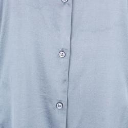 Pre Owned Emporio Armani Grey Silk Shirt L